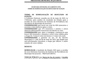 TERMO DE HOMOLOGAÇÃO DE RESULTADO DE ELEIÇÃO